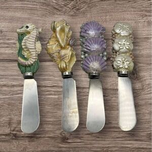Boston Warehouse Nautical Cheese Spreaders Sea Shell Seahorse Charcuterie